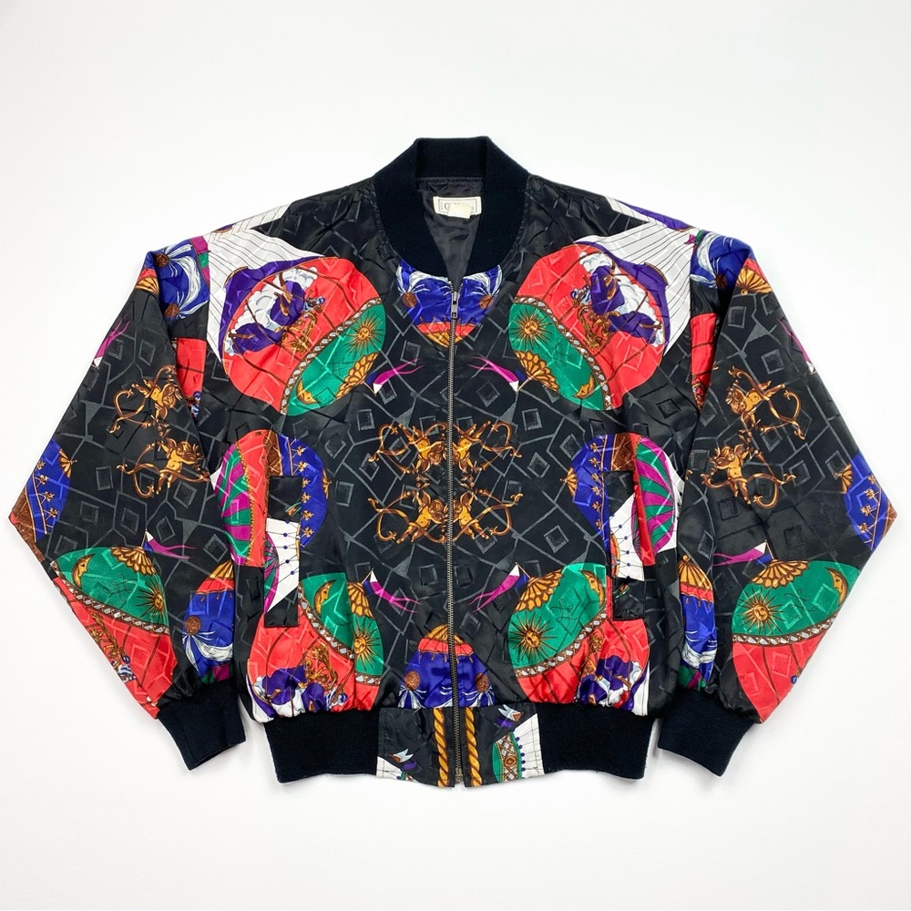 Women’s/Adult VTG GDT Too Full Zip Silk/Satin Style Bomber Jacket One Size(L/XL)